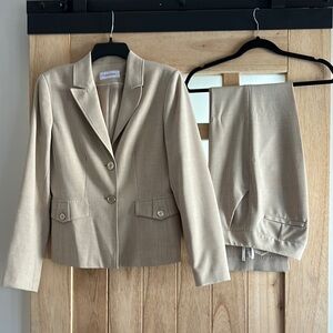 Calvin Klein Beige Blazer and Pants Set